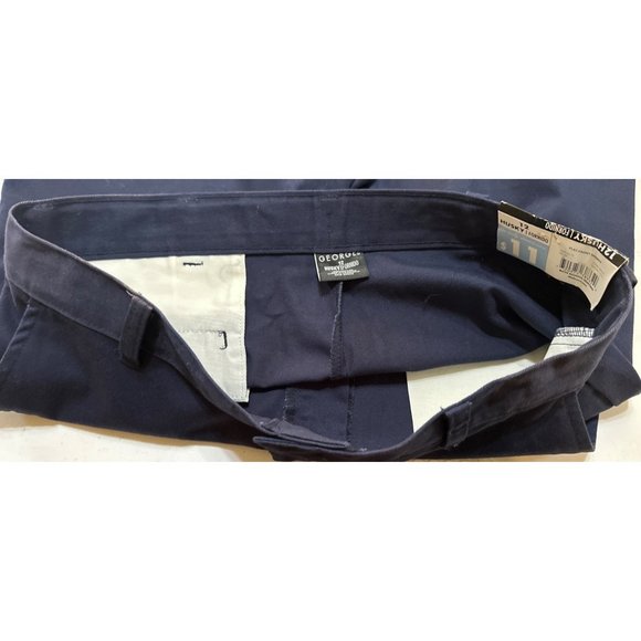 George Brand Navy Blue Flat Front Shorts Cotton Blend Boy's Size Husky 12 (NWT) - Picture 7 of 16